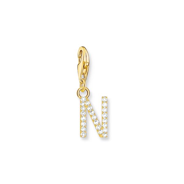 Thomas Sabo CZ Initial N Gold Plated Charm Peter Jackson