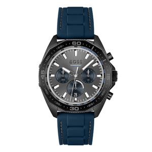 Hugo boss watch blue rubber online strap