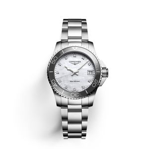 Longines HydroConquest 32mm Steel Mother of Pearl Quartz Bracelet