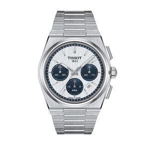 Tissot PRX Silver Blue Chronograph Bracelet Watch Peter Jackson