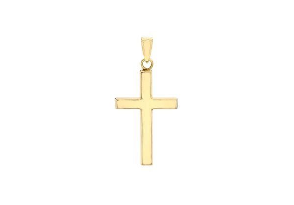 9ct Gold Plain Cross Pendant | Peter Jackson