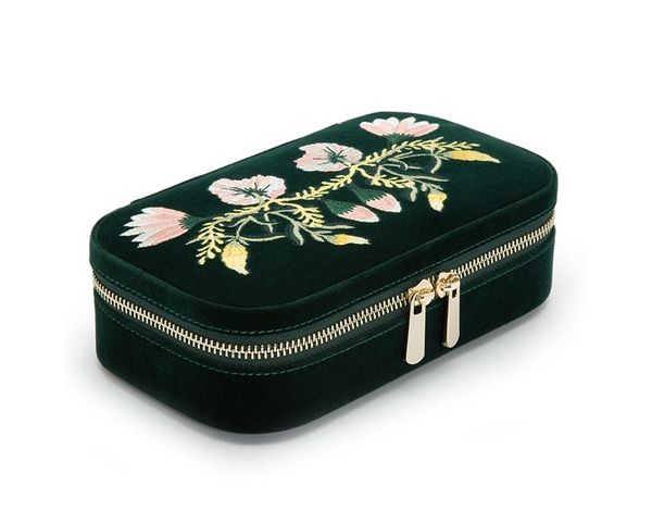 WOLF Zoe Green Velvet Embroidered Travel Case| 393312 | Official ...