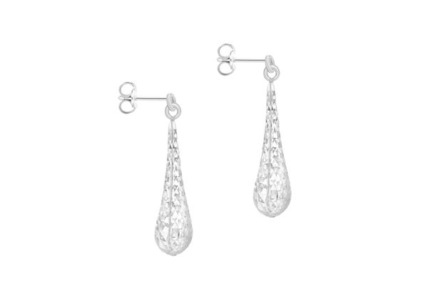 diamond cut teardrop earrings