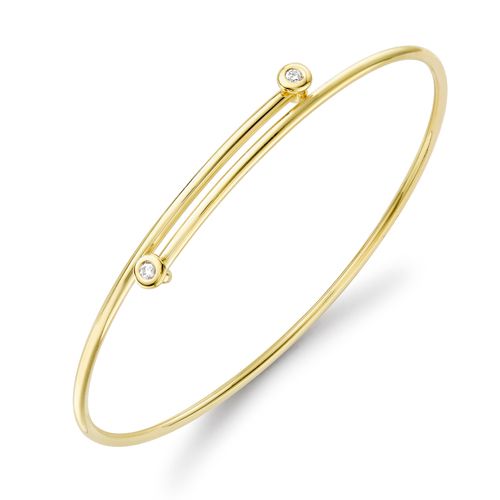 18ct Gold 0.05ct Diamond Crossover Bangle 