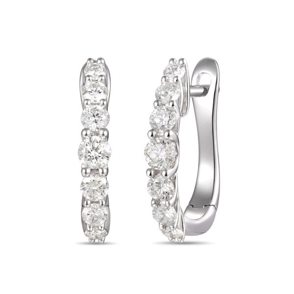 18CT WHITE GOLD DIAMOND .46 HOOP EARRINGS|IN495|Peter Jackson the Jeweller