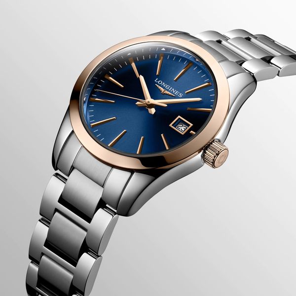 Two tone clearance blue face watch