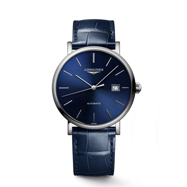 Longines Elegant Blue Automatic Mens Strap Watch Peter Jackson