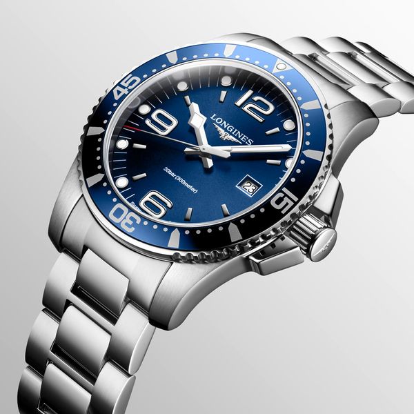 Longines hydroconquest men's on sale blue dial bracelet watch