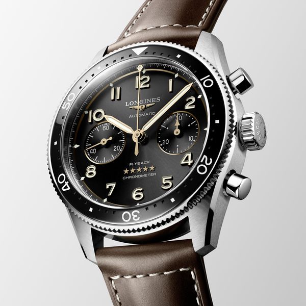 Longines Spirit Flyback Black Brown Chronograph Watch Peter