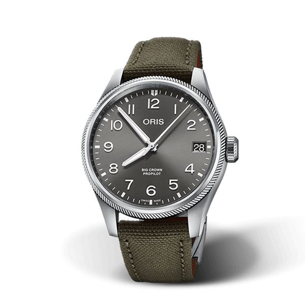 Oris Big Crown Propilot Big Date Olive Strap Watch 751 7761 4063