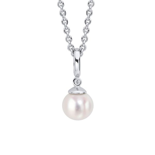 D For Diamond Freshwater Pearl Drop Silver Necklace | Peter Jackson