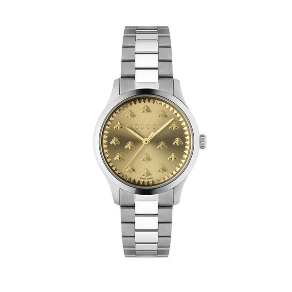 Gucci g stainless steel and gold deals plated ladies watch