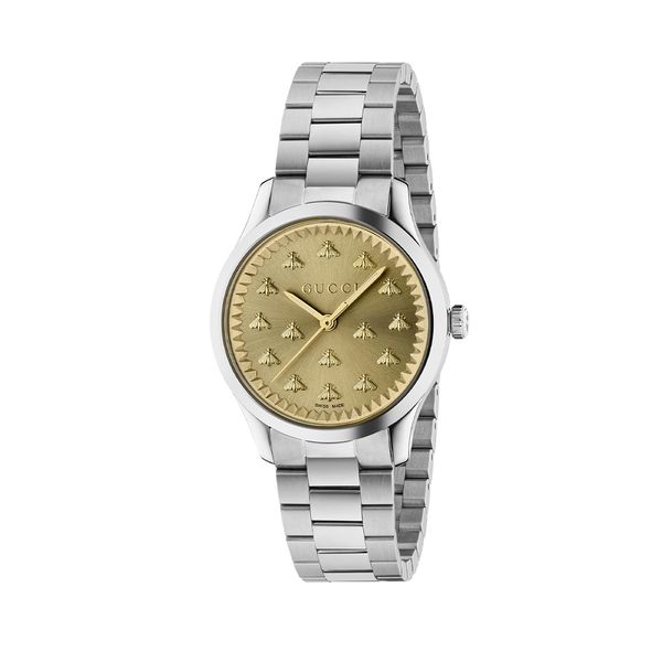 Gucci g stainless steel and gold 2025 plated ladies watch