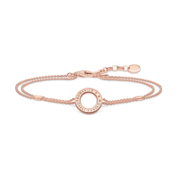 Thomas Sabo White Stones Circle Rose Gold Plated Bracelet|Peter Jackson