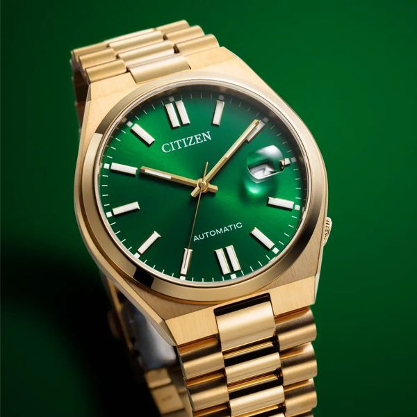 Citizen Tsuyosa Green 40mm Gold Plated Automatic Watch Peter Jackson