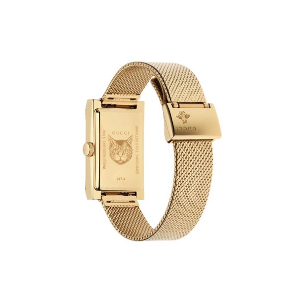 Gucci g stainless steel and outlet gold plated ladies watch