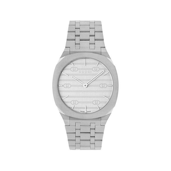 Gucci 25H Stainless Steel 34mm Bracelet Watch | YA163402 | Peter 