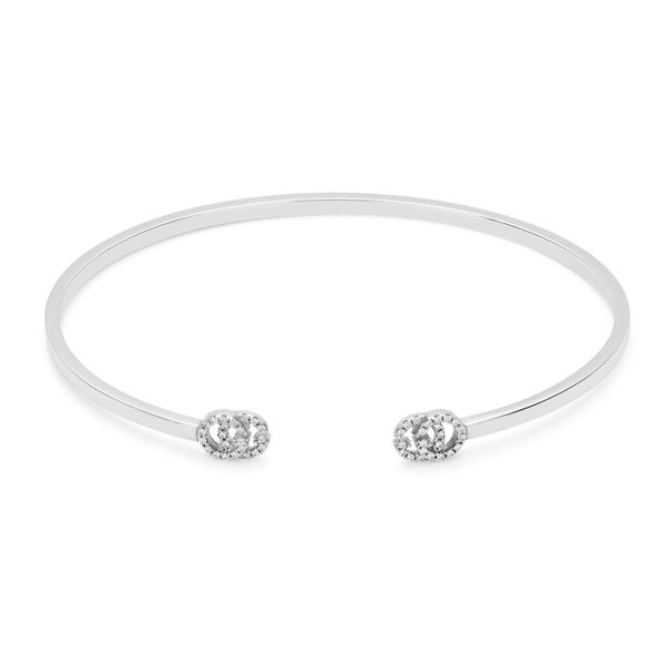 Gucci White Gold Diamond Set Bangle